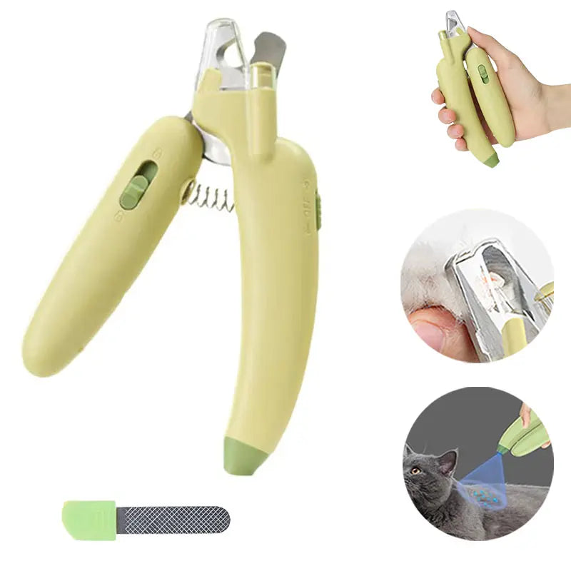 2-in-1 LED Pet Nail Trimmer & Grinder – Safe Precision Clipper for Dogs & Cats
