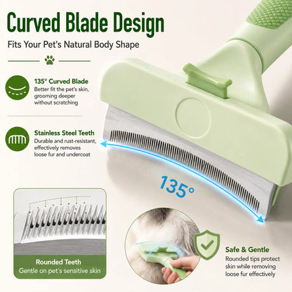 Professional Pet Deshedding Brush - Gentle Deshedding Comb for Loose Fur