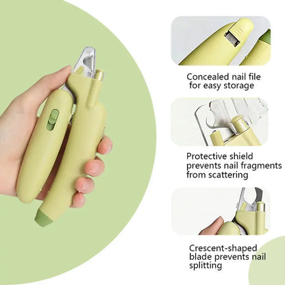 2-in-1 LED Pet Nail Trimmer & Grinder – Safe Precision Clipper for Dogs & Cats