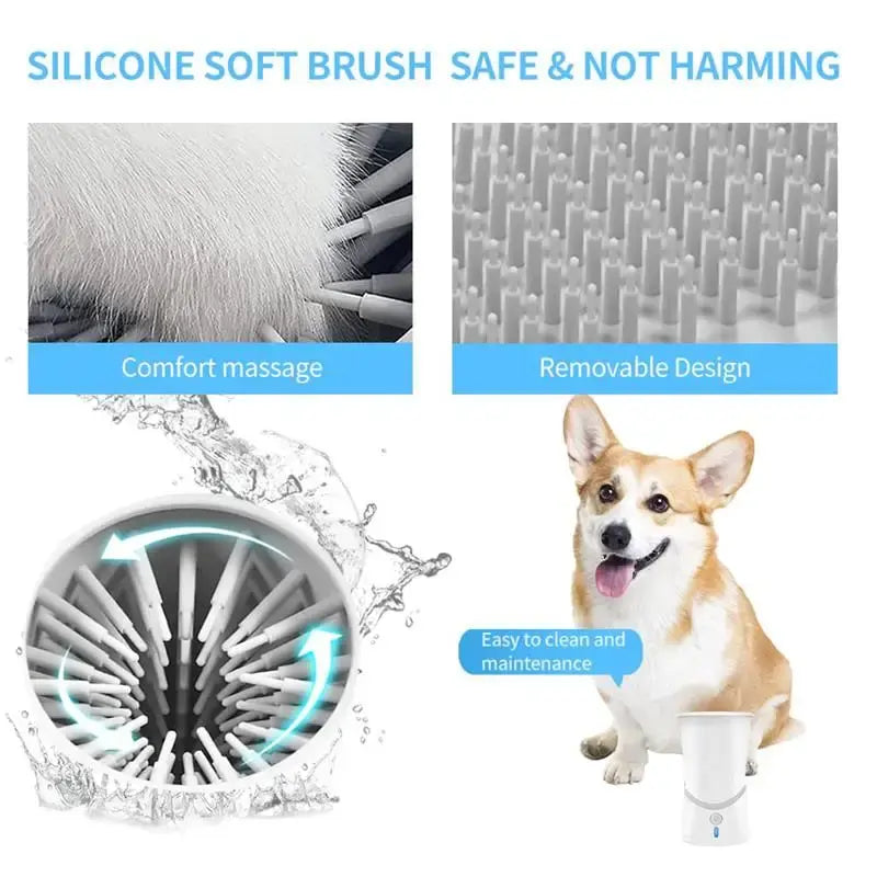 Automatic Dog Paw Cleaner Cup – Soft Silicone Brush for Quick & Easy Cleaning