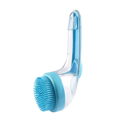 2-in-1 Pet Brush – Built-In Soap Dispenser with Soft Silicone Bristles for Dogs & Cats
