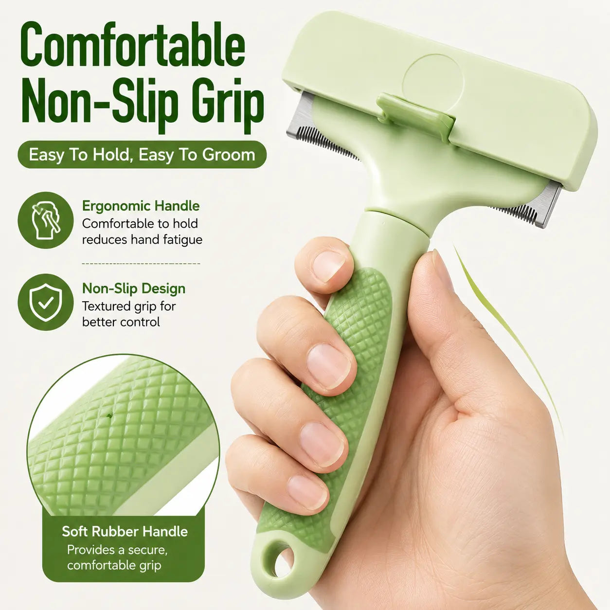 Professional Pet Deshedding Brush - Gentle Deshedding Comb for Loose Fur