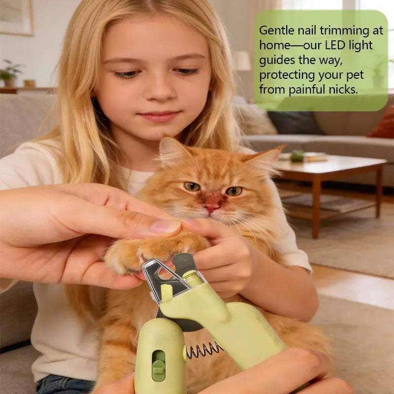 2-in-1 LED Pet Nail Trimmer & Grinder – Safe Precision Clipper for Dogs & Cats