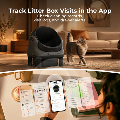 Smart Self-Cleaning Automatic Litter Box – App-Controlled Hands-Free Cat Litter System